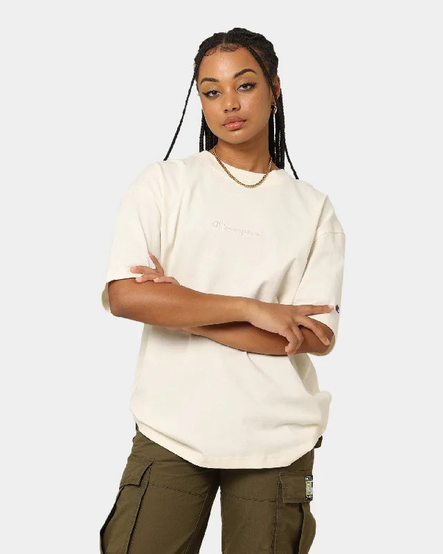 Champion Heritage New Script T-Shirt Chalk White-- Print Jacquard Patchwork