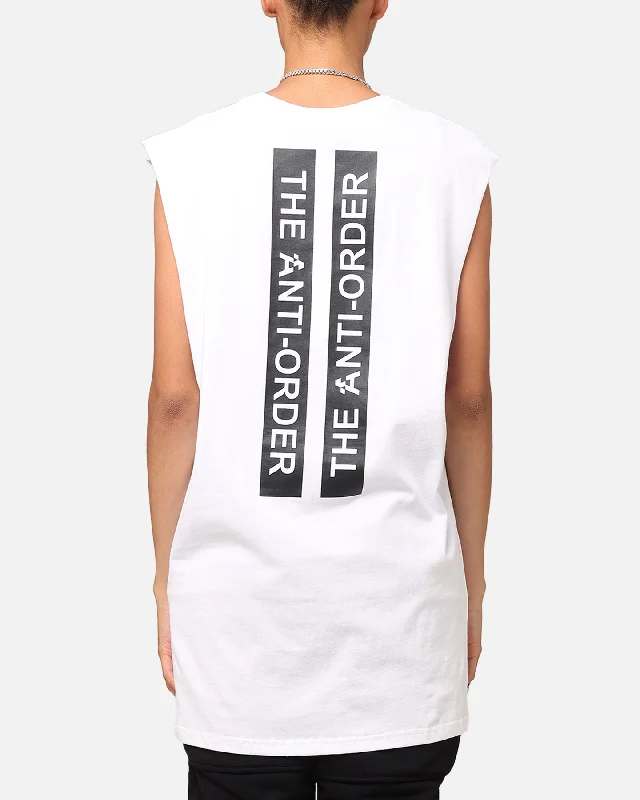 The Anti Order A Logo Merch Oversized Muscle T-Shirt White/Black-- Houndstooth Herringbone Solid The Anti Order A Logo Merch Oversized Muscle T-Shirt White/Black-- Houndstooth Herringbone Solid