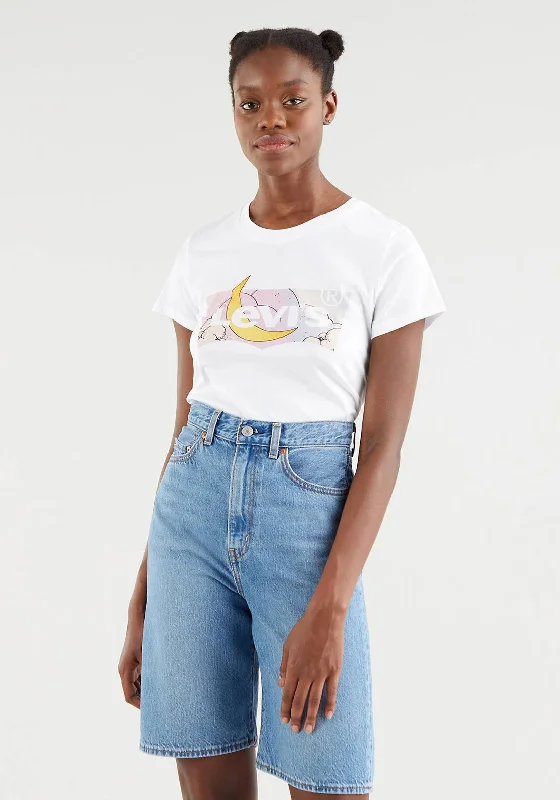 Levis® Moon Graphic The Perfect Tee T-Shirt, Dreamy White 1251-- Elasticated Padded Insulated