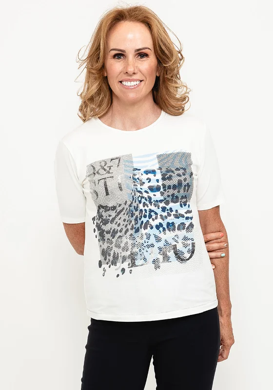 Rabe Square Graphic Print T-Shirt, White-- Machine Wash Dry Clean Hand Wash