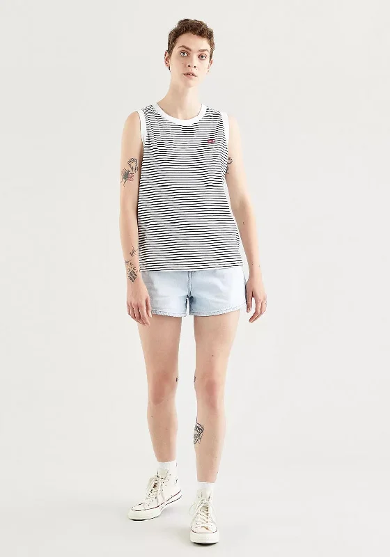 Levis® Stripe Dara Tank Top T-Shirt, Cloud Dancer 0004-- Chenille Brocade Lace