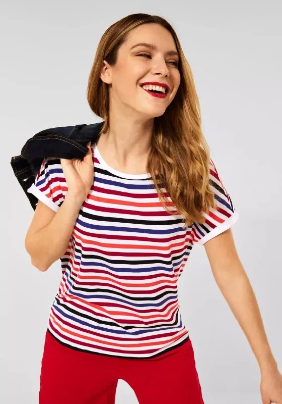 Street One Multi Colour Stripe T-Shirt, Multi-- Modern Contemporary Chic