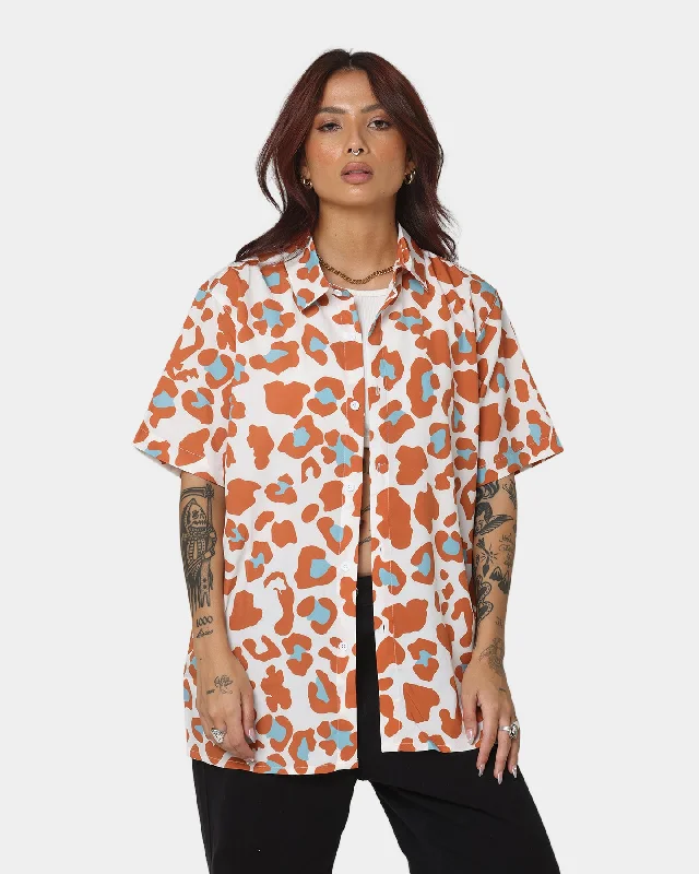 XXIII Niko Button Up Shirt Leopard-- Nylon Fabric Polyester Fabric Spandex Fabric