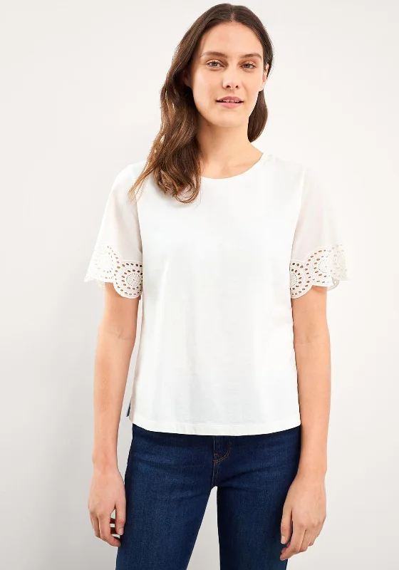 White Stuff Belle Broderie Sleeve T-Shirt, Brilliant White-- Denim Fabric Leather Fabric Suede Fabric White Stuff Belle Broderie Sleeve T-Shirt, Brilliant White-- Denim Fabric Leather Fabric Suede Fabric