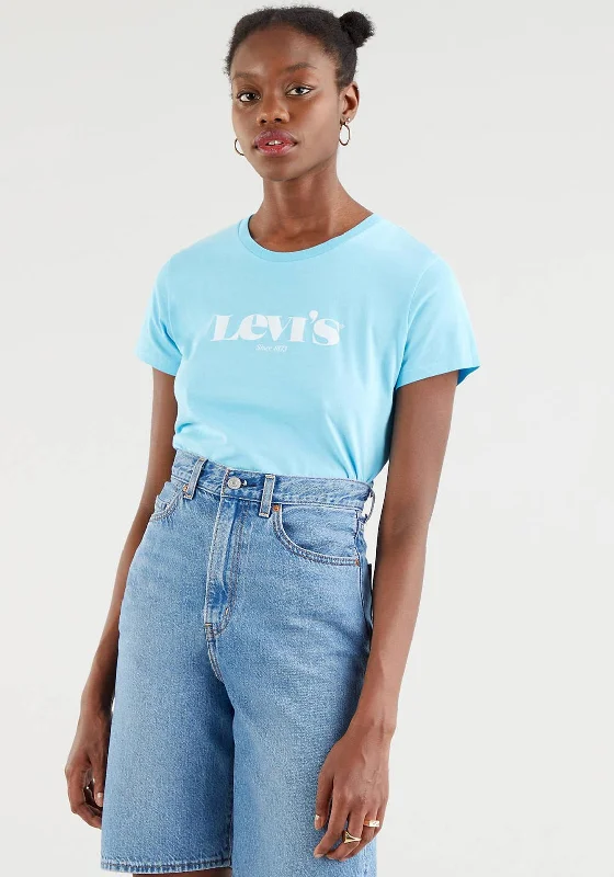Levis® Logo Graphic The Perfect Tee T-Shirt, Blue Topaz-- Satin Fabric Silk Fabric Chiffon Fabric Levis® Logo Graphic The Perfect Tee T-Shirt, Blue Topaz-- Satin Fabric Silk Fabric Chiffon Fabric