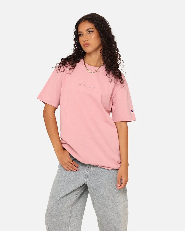 Champion Women's Heritage Oversized T-Shirt Peculiar Pink-- Collared Crew Neck Turtle Neck Champion Women's Heritage Oversized T-Shirt Peculiar Pink-- Collared Crew Neck Turtle Neck