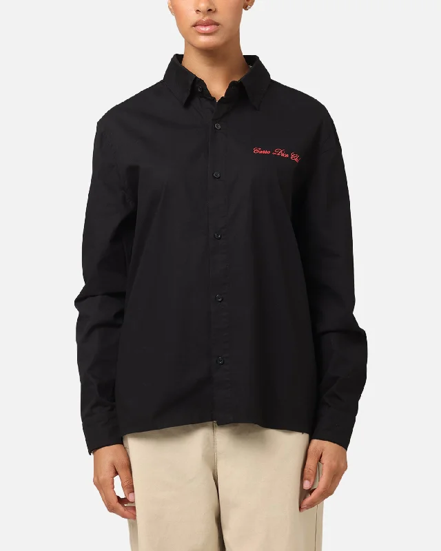 Carre Dice Club Long Sleeve Button Up Shirt Black-- V-Neck T-Shirt Long Sleeve Cotton Carre Dice Club Long Sleeve Button Up Shirt Black-- V-Neck T-Shirt Long Sleeve Cotton