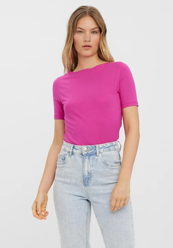 Vero Moda Panda Boat Neck T-Shirt, Very Berry-- Front Pockets Side Pockets Patch Pockets Vero Moda Panda Boat Neck T-Shirt, Very Berry-- Front Pockets Side Pockets Patch Pockets
