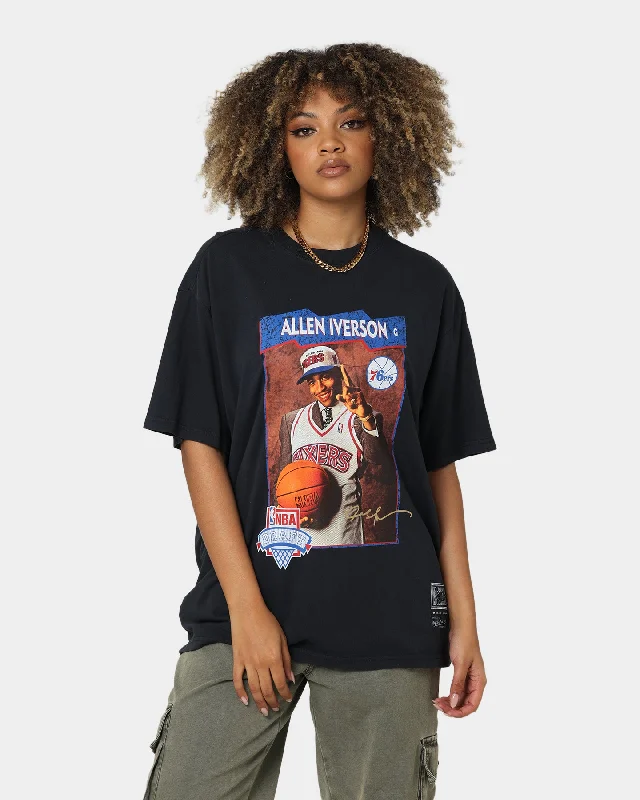 Mitchell & Ness Philadelphia 76ers Allen Iverson Draft Day T-Shirt Faded Black-- Real Fur Shearling Chenille Mitchell & Ness Philadelphia 76ers Allen Iverson Draft Day T-Shirt Faded Black-- Real Fur Shearling Chenille