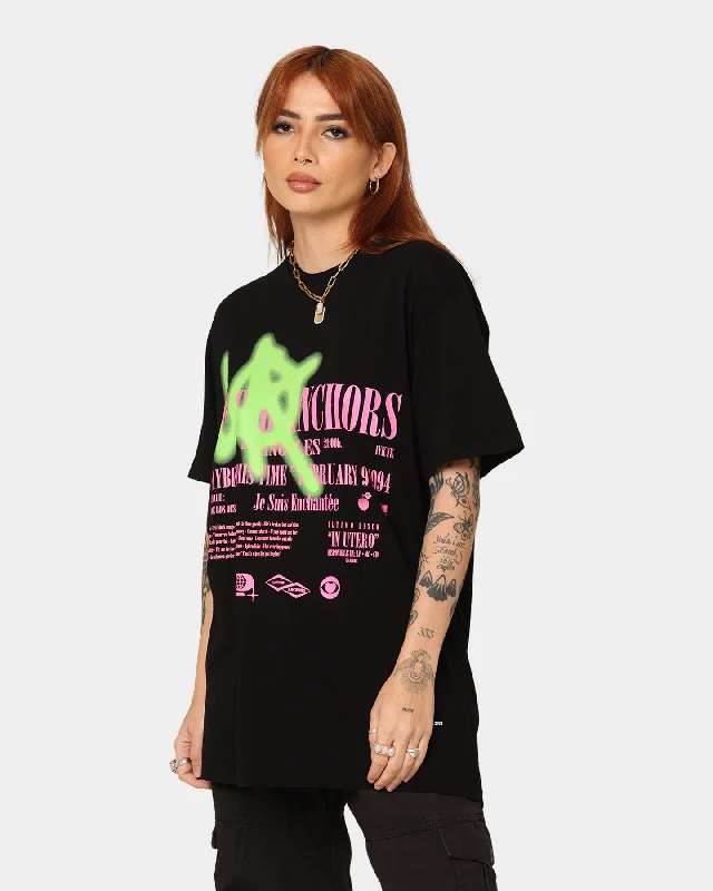 Lifted Anchors Anarchy T-Shirt Black-- Boxy Fit Fitted Loose
