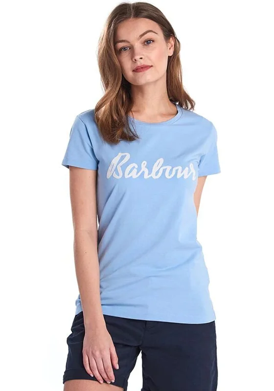 Barbour Womens Rebecca Logo T-Shirt, Blue-- Layered Multi-layer Single Layer