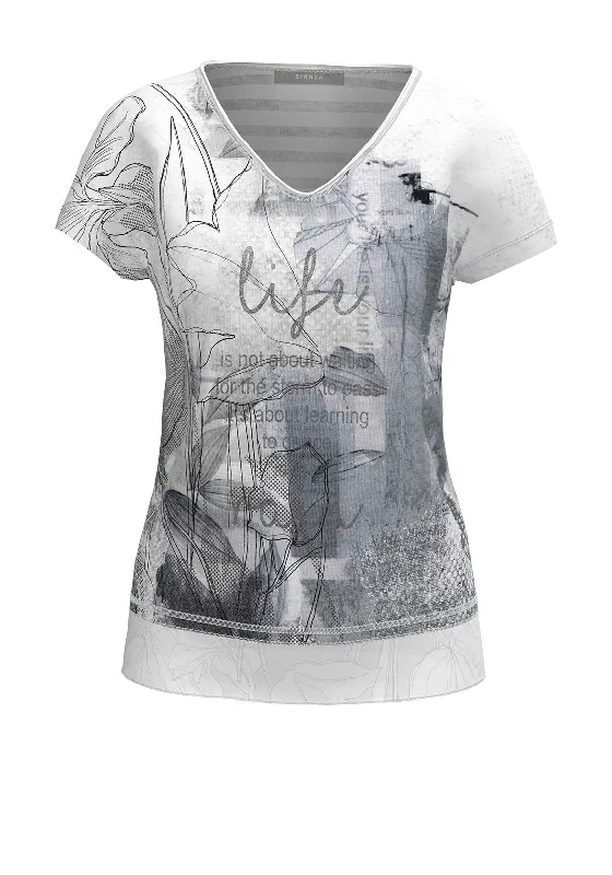 Bianca Julie Metallic Effects T-Shirt, Grey Multi-- Chenille Blend Fleece Blend Nylon Blend Bianca Julie Metallic Effects T-Shirt, Grey Multi-- Chenille Blend Fleece Blend Nylon Blend