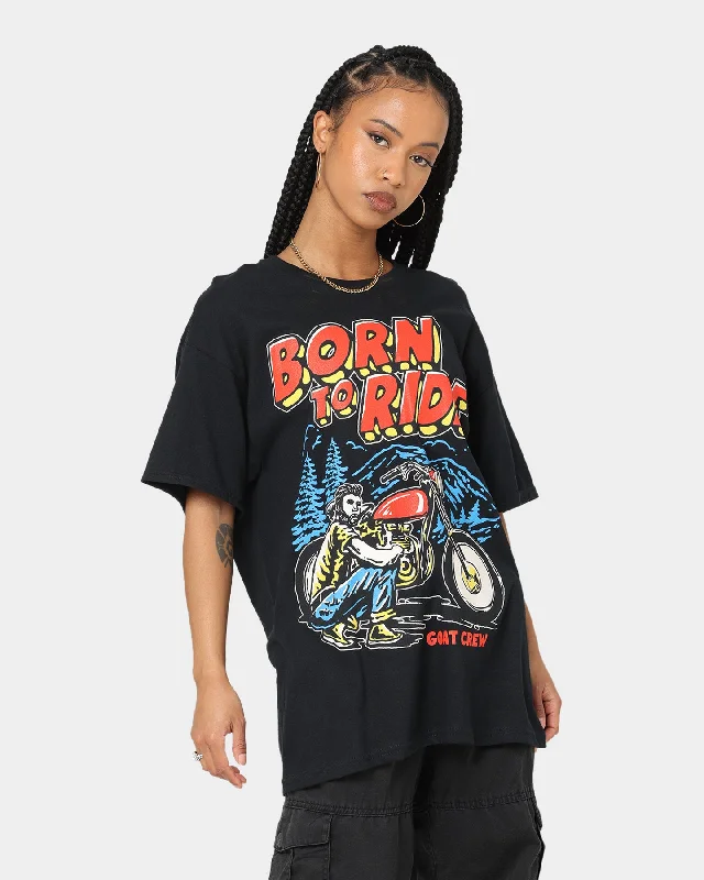 Goat Crew Born To Ride T-Shirt Black-- Anti-Shrink Durable Soft