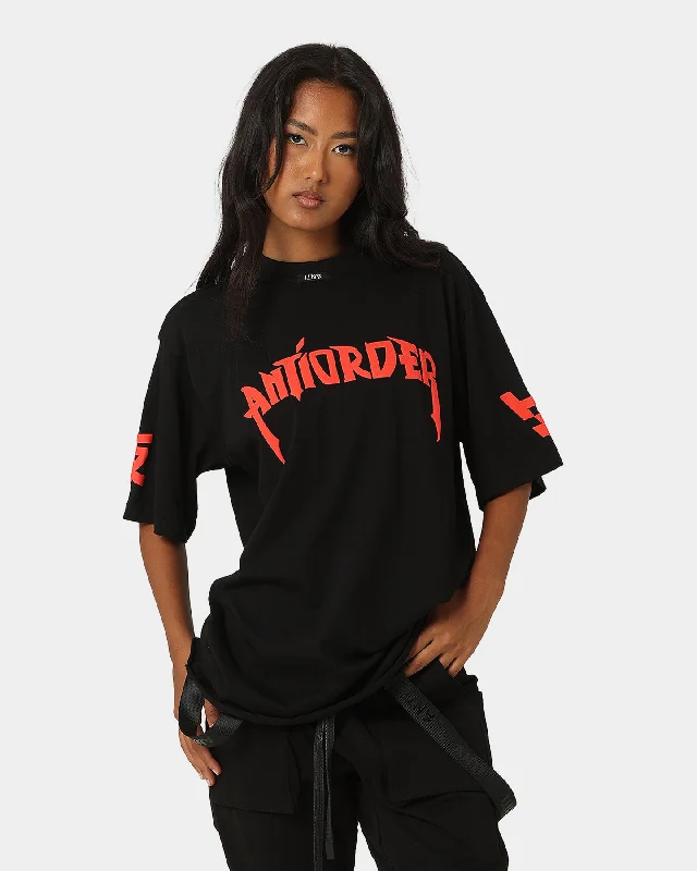 The Anti Order Shibuya Markets Oversized T-Shirt Black/Red-- Striped Floral Plaid