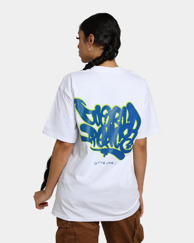 Goodsinners World Peace T-Shirt White-- Cotton Fabric Linen Fabric Terry Fabric