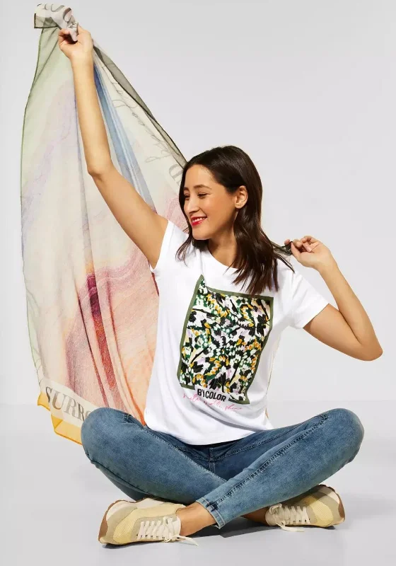 Street One Sequin Graphic Box T-Shirt, White-- Layered Multi-layer Single Layer