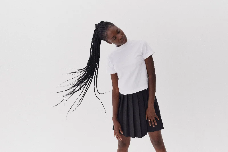 LO White Fitted T-shirt-- Satin Fabric Silk Fabric Chiffon Fabric