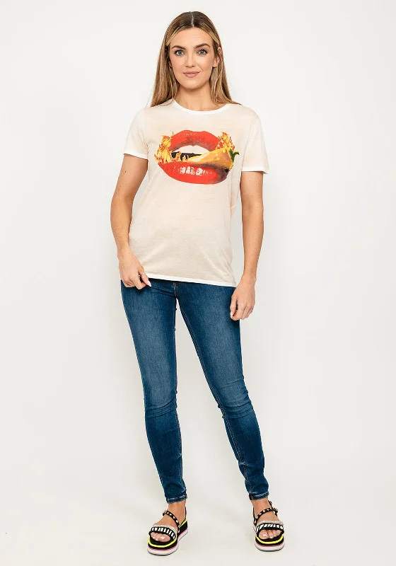 Guess Womens Hot Lips T-Shirt, Red Multi-- Anti-Pilling Machine Wash Handmade