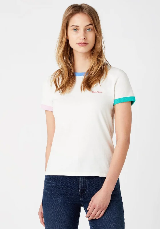 Wrangler Relaxed Ringer T-Shirt, Marina Blue-- Collared Crew Neck Turtle Neck