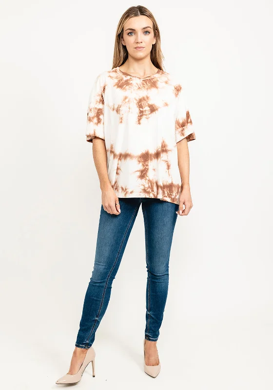 Pulz Maria Tie Dye T-Shirt, Ash Rose-- Lace Blend Ribbed Blend Corduroy Blend