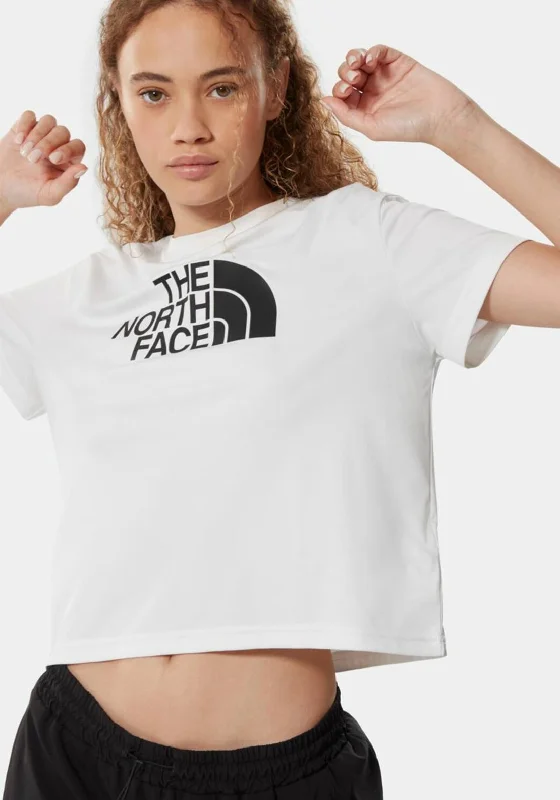 The North Face Women’s Mountain Athletics Cropped T-Shirt, White-- Sequined Glittery Shiny The North Face Women’s Mountain Athletics Cropped T-Shirt, White-- Sequined Glittery Shiny