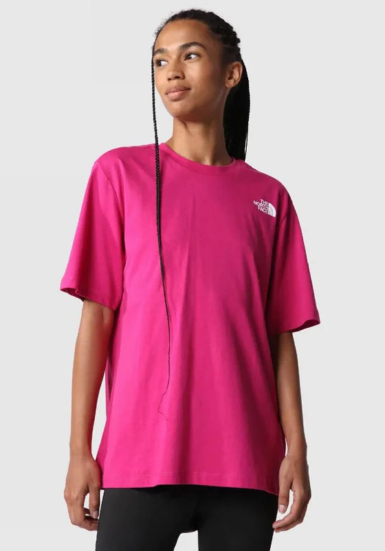 The North Face Relaxed Redbox T-Shirt, Fuschia-- Wool Fabric Cashmere Fabric Tweed Fabric