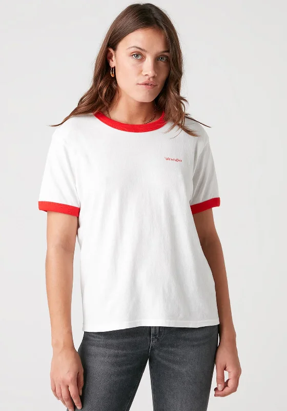 Wrangler Relaxed Ringer T-Shirt, Flame Red-- Hooded Caped Shawl Collar