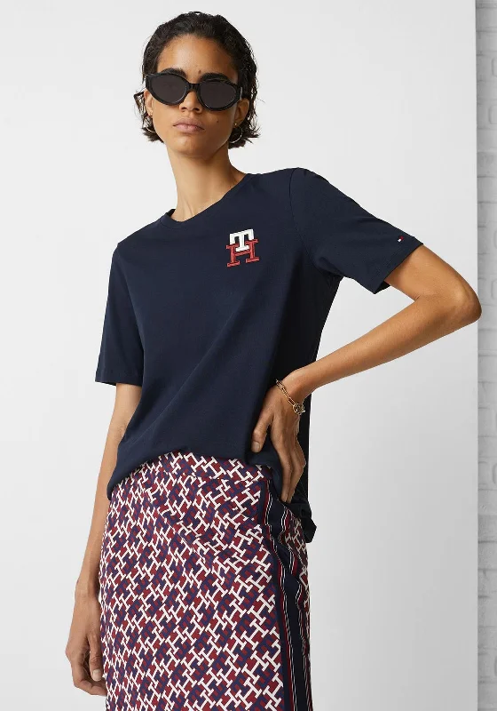 Tommy Hilfiger Womens Monogram Emblem T-Shirt, Desert Sky-- Satin Fabric Silk Fabric Chiffon Fabric Tommy Hilfiger Womens Monogram Emblem T-Shirt, Desert Sky-- Satin Fabric Silk Fabric Chiffon Fabric