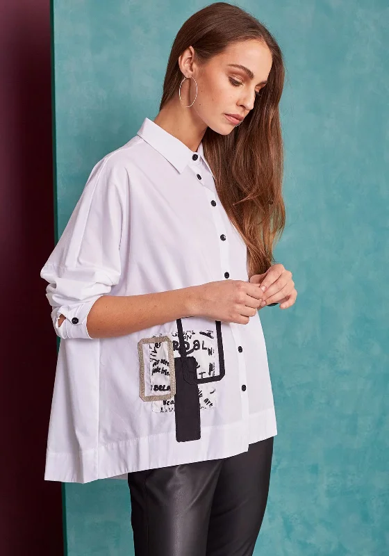 Naya Side & Back Placement Print Oversize Shirt, White-- Oversized T-Shirt Spandex breathable Naya Side & Back Placement Print Oversize Shirt, White-- Oversized T-Shirt Spandex breathable