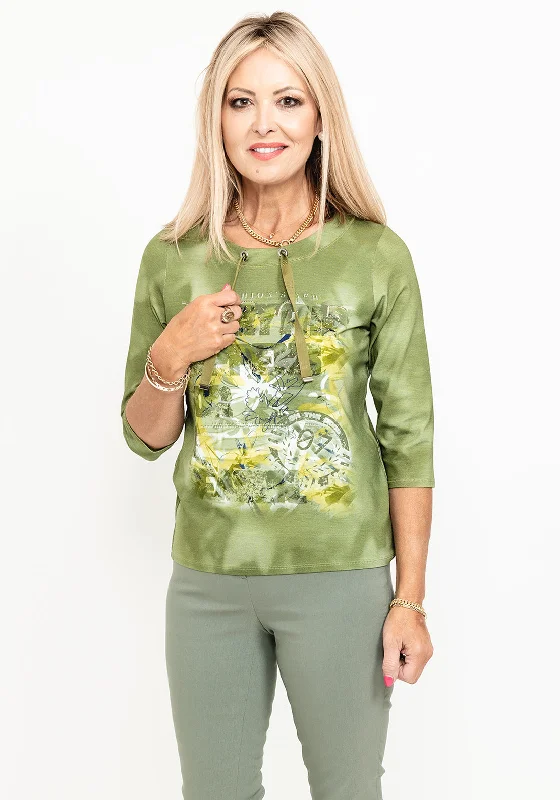 Rabe Printed Torso T-Shirt, Green-- Zippered Buttoned Snapped