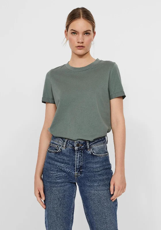 Vero Moda Basic T-Shirt, Laurel Wreath-- Cashmere Blend Cotton Blend Poly Blend