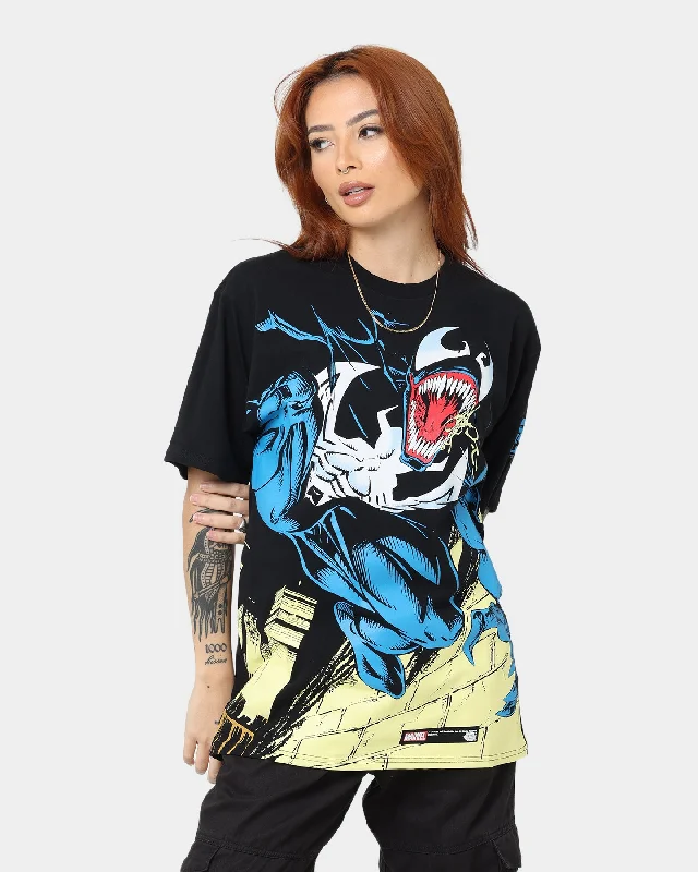 HUF X Marvel Venom T-Shirt Black-- Ribbed T-Shirt High Neck Heavyweight
