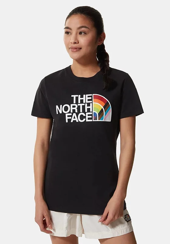 The North Face Womens Pride T-Shirt, Black-- Boxy Fit Fitted Loose