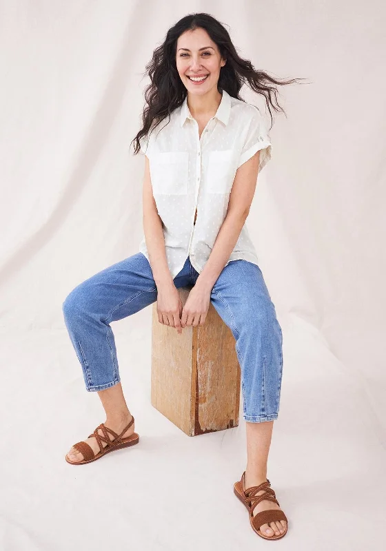 White Stuff Ella Embroidered Dot Shirt, Ivory-- Cashmere Blend Cotton Blend Poly Blend White Stuff Ella Embroidered Dot Shirt, Ivory-- Cashmere Blend Cotton Blend Poly Blend