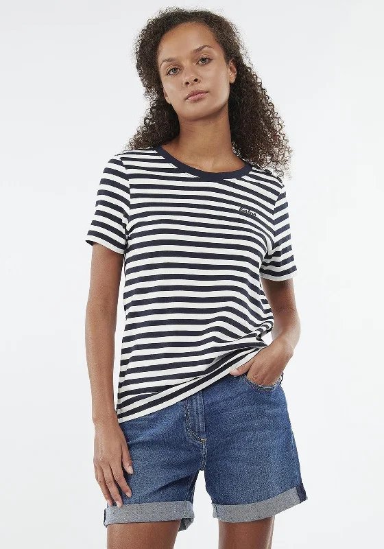 Barbour Womens Ferryside T-Shirt, Navy & White-- Elegant Classic Vintage