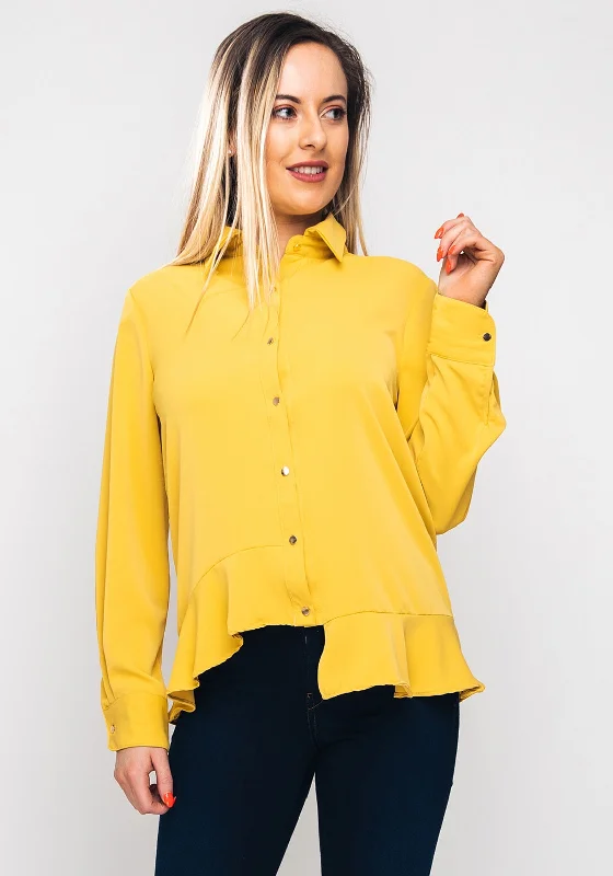 Seventy1 Asymmetric Trim Shirt, Mustard-- Chenille Fabric Brocade Fabric Lace Fabric Seventy1 Asymmetric Trim Shirt, Mustard-- Chenille Fabric Brocade Fabric Lace Fabric