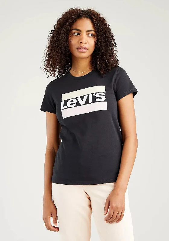 Levis® Colour Block Graphic The Perfect Tee T-Shirt, Caviar Black 1498-- Machine Wash Dry Clean Hand Wash