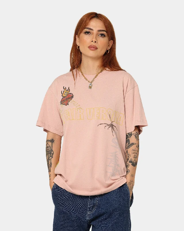 Lifted Anchors Widow T-Shirt Salmon-- Asymmetrical Pockets Print
