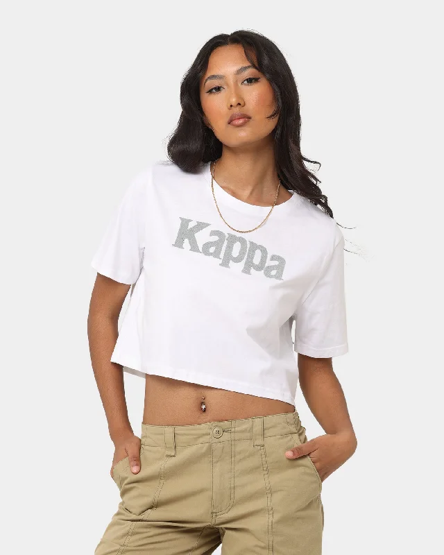 Kappa Women's Authentic Elegraphy T-Shirt White-- Fleece Fabric Down Fabric Feather Fabric Kappa Women's Authentic Elegraphy T-Shirt White-- Fleece Fabric Down Fabric Feather Fabric