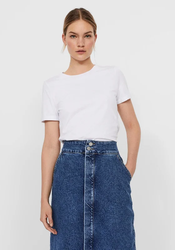 Vero Moda Basic T-Shirt, Bright White-- Cozy Warm Stylish