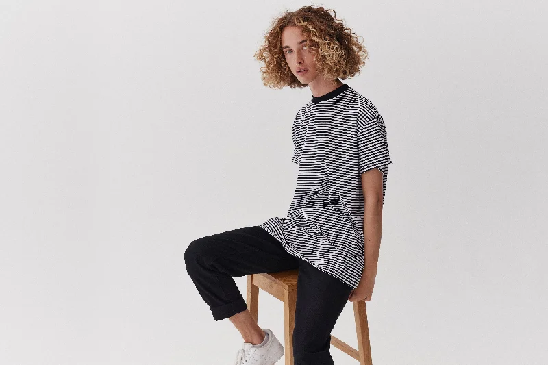 LO Stripey Oversized T-shirt-- Polka Dot Checkered Tartan
