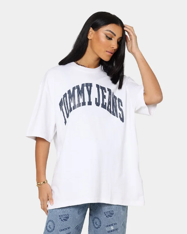 Tommy Jeans Collegiate T-Shirt White-- Mesh Canvas Denim