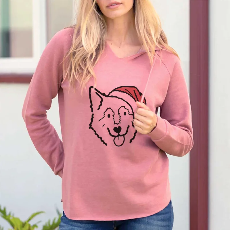 Jolly Alaskan Malamute - Max - Cali Wave Hooded Sweatshirt Hoodie with Snap Buttons Easy Quick Jolly Alaskan Malamute - Max - Cali Wave Hooded Sweatshirt Hoodie with Snap Buttons Easy Quick