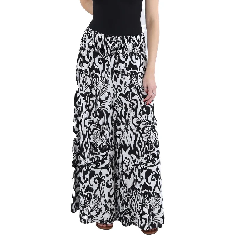 Sam & Jess Womens   Floral Print Casual Wide Leg Pants Cozy Fitted Pants