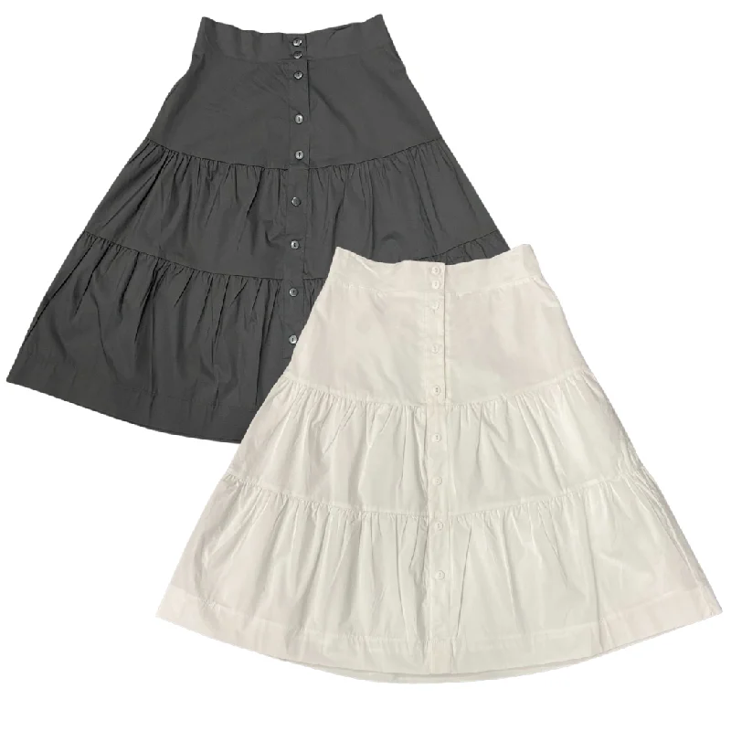 Birch Button Down Tiered Skirt velvet skirt plush