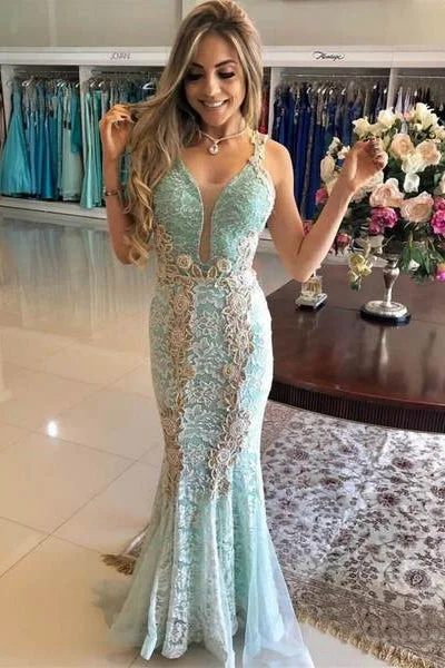 Vintage Mint Lace Mermaid Prom Dress V Neck Elegant Formal Party Dress OKI26 Tunics Party sparkling Vintage Mint Lace Mermaid Prom Dress V Neck Elegant Formal Party Dress OKI26 Tunics Party sparkling