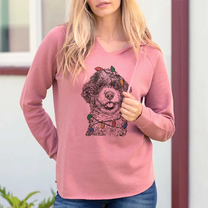 Christmas Lights Smoky the Bernedoodle Puppy - Cali Wave Hooded Sweatshirt Hoodie with Raglan Sleeves Sporty Comfortable Christmas Lights Smoky the Bernedoodle Puppy - Cali Wave Hooded Sweatshirt Hoodie with Raglan Sleeves Sporty Comfortable