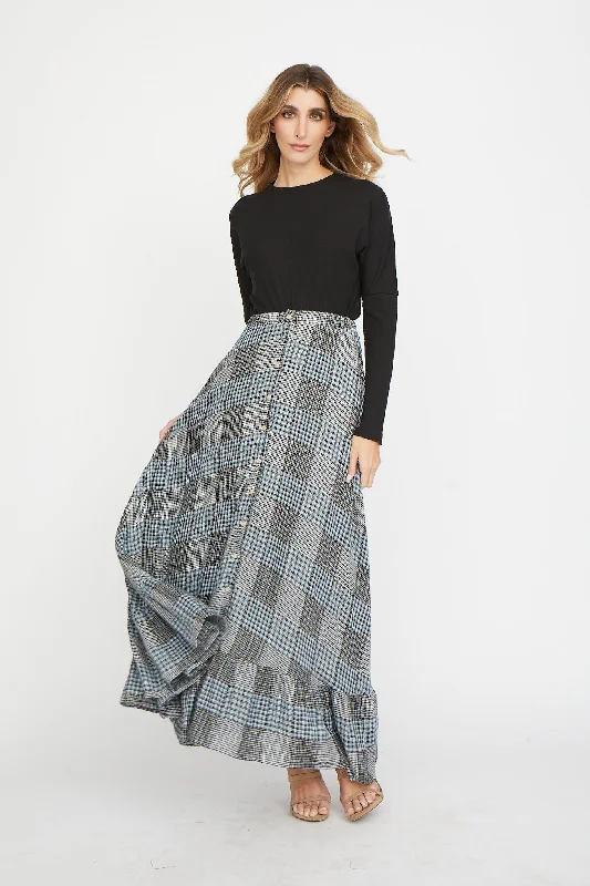 Draw Plaid Button Down Skirt leather skirt bold