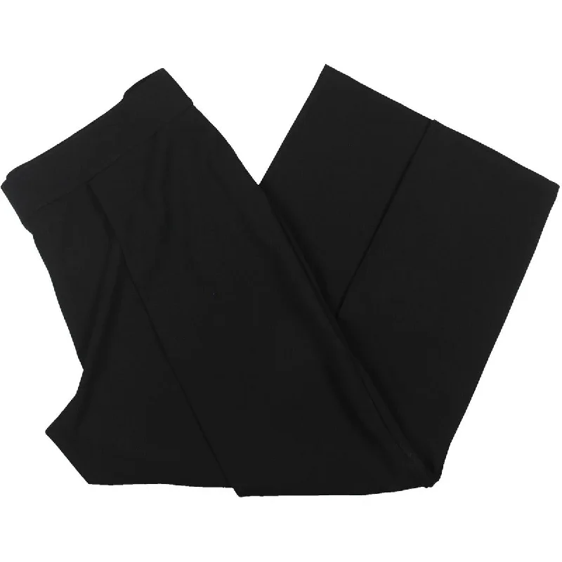 Anne Klein Womens Plus Drapey High Rise Wide Leg Pants Cozy Fitted Pants