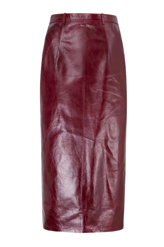 Lorelei Skirt | Oxblood Leather vintage skirt charm